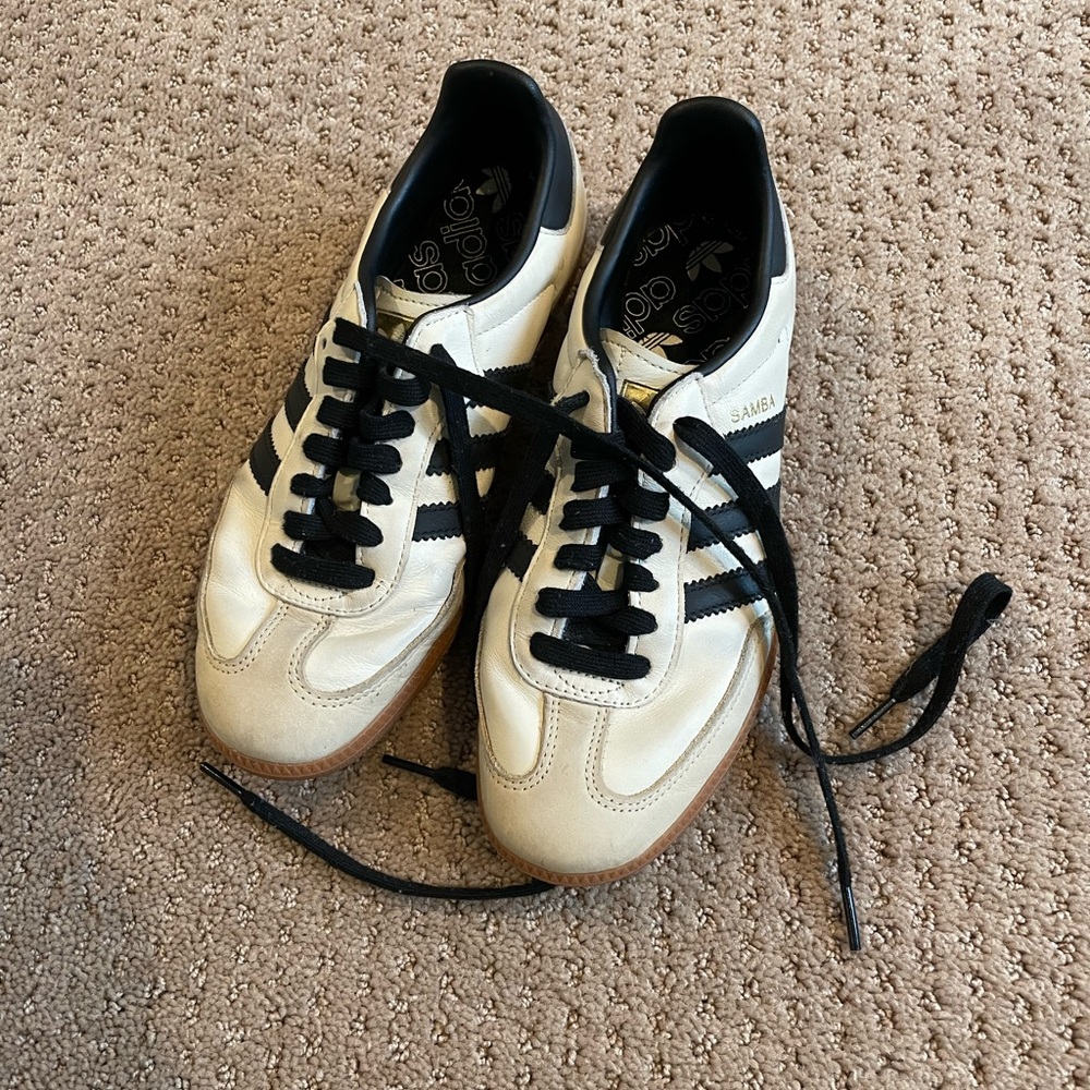 Adidas Samba White and Black Leather Sneakers - Classic Women’s Style